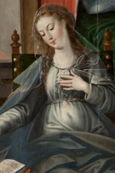 Anbetung der Könige, Triptychon, Rückseite der rechten Tafel, Detail