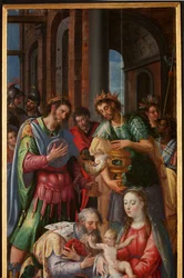 Anbetung der Könige, Triptychon, rechte Tafel, Detail