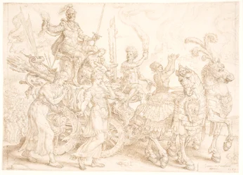 Triumphwagen. Bellum (Krieg)