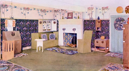 Entwurf für das Wohnzimmer in Falkewood, ca. 1906