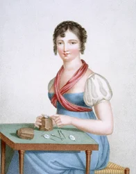 Der Drucker, graviert von Augrand, ca. 1816