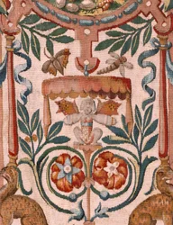 Flandrischer Wandteppich. Serie Geschichte von Gideon. Die Israeliten übergeben Gideon ihren Anteil an der Beute. Atelier François Geubels, Brüssel. Barock. 1534-1571.