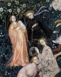 Aristokraten auf dem Land, Detail aus dem Monat Mai, Zyklus der Monate
