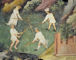 Heuernte im Monat Juni, Detail
