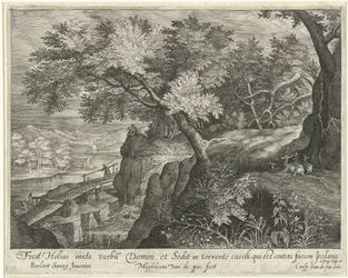 Elia ruht auf einem Felsen am Bach Kerit