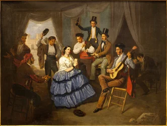 Tänzerin in einem Karnevalshaus