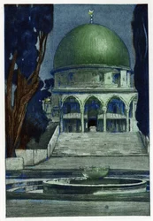 Al-Aqsa-Moschee in Jerusalem. Gravur von Manuel Orazzi (1860-1934), in „L