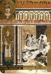 Theodora, im Théâtre de la Porte Saint-Martin in Paris. Illustration von Manuel Orazi