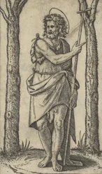 Johannes der Täufer mit einem Stab, aus der Serie 
