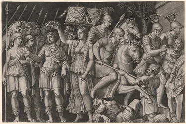 Trajan von der Siegesgöttin gekrönt