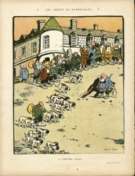 Illustration von Marcel Capy (1865-1941) in Le Rire, 22/02/13 - Die Abschiede von Rambouillet - Jagender Jäger, Präsident der Republik, Rambouillet - Fallieres Armand (1841-1931)