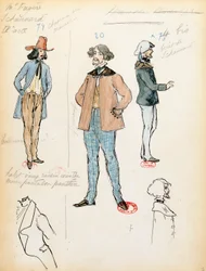 Kostümentwurf für den Musiker Schaunard in der Oper La Bohème von Giacomo Puccini, Aufführung an der Pariser Opéra-Comique