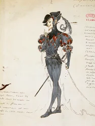 Mephistopheles, Kostümentwurf (1866-1937) für Die Verdammnis des Faust von Hector Berlioz (1803-1869).