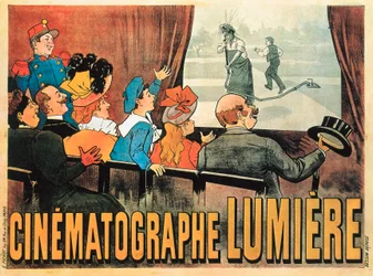 Der begossene Pudel, Plakat zur Werbung für den Cinematographe Lumiere, 1896