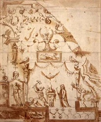 Entwurf für eine groteske Decke