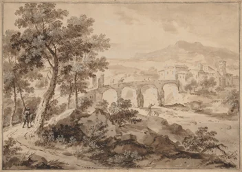 Landschaft mit Brücke
