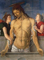 Kreuzabnahme Christi, unterstützt von Engeln