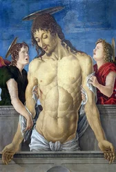 Der tote Christus, von zwei Engeln gestützt