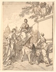 Allegorisches Blatt anlässlich des Einzugs von Herzog Franz III. in Florenz 1739