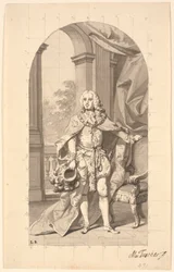 Amtmann "Geheimrat in Tønder" Frederik Wilhelm Holstein als Dannebrog-Ritter in Ordenskleidung