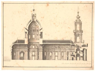 Längsschnitt durch dieselbe Kirche