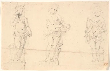 Studienblatt mit drei Putti