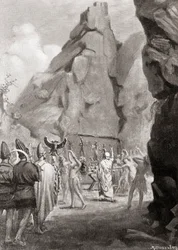 Die Feier eines Frühlingsfestes mit einem Kulttanz zur Verehrung der hethitischen Muttergöttin, aus Hutchinsons Geschichte der Nationen, veröffentlicht 1915