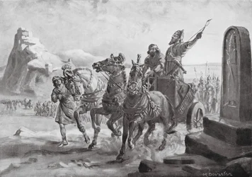 Tiglath-pileser IV vor der Zitadelle von Turushpa