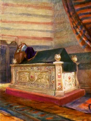Grab von Saladin, Innenansicht (Farblithografie)