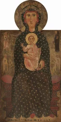 Madonna mit Kind auf dem Thron mit vier Heiligen