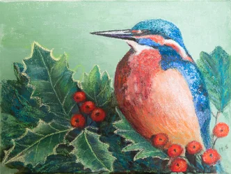 Eisvogel auf Beeren, 2022