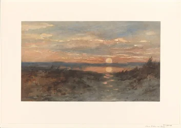 Landschaft mit Sonnenuntergang