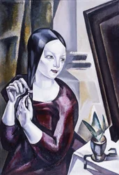 Frau vor einem Spiegel, 1922