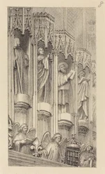 Statuen in der Architektur der Kapelle Heinrichs VII., Westminster Abbey