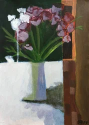 Stillleben mit Blumen Bordeaux