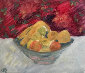 Vase mit Früchten des Juni
