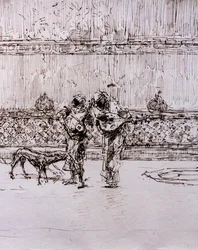 Arabische Musiker vor einem maurischen König, um 1870-71