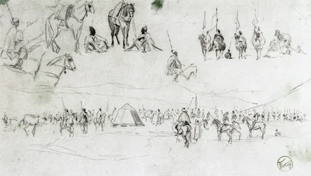 Landschaft mit spanischen Soldaten und Mohren