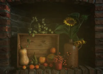 Rustikales Herbst-Stillleben