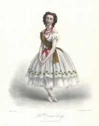 Französische Balletttänzerin Emma Livry in Felicien Davids Ballett Herculanum an der Pariser Oper