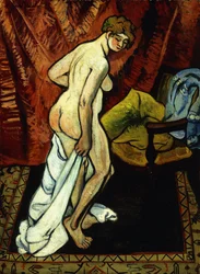 Stehender Akt mit Handtuch, 1919