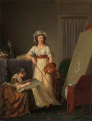 Das Innere eines Ateliers einer Malerin