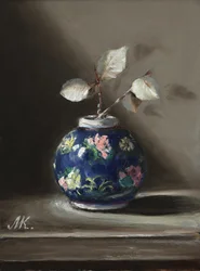 Blaues Vase Stillleben