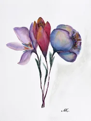 Farbenfrohe Aquarellblüten