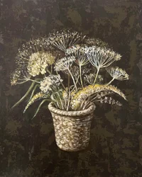 Rustikaler Wildblumenkorb