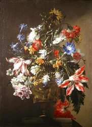 Ein Stillleben mit Blumen in einer Vase