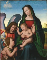 Die Madonna und das Kind mit dem jungen Johannes dem Täufer und einem Engel