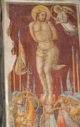 St. Sebastian, Fresko von Mariotto di Nardo, Kirche Santa Maria Maggiore, Florenz (UNESCO-Welterbeliste)