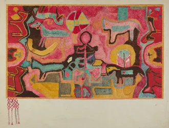 Gehäkelter Teppich, ca. 1937