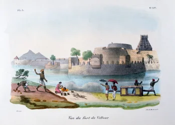 Das Fort von Vellore, Indien, 1828